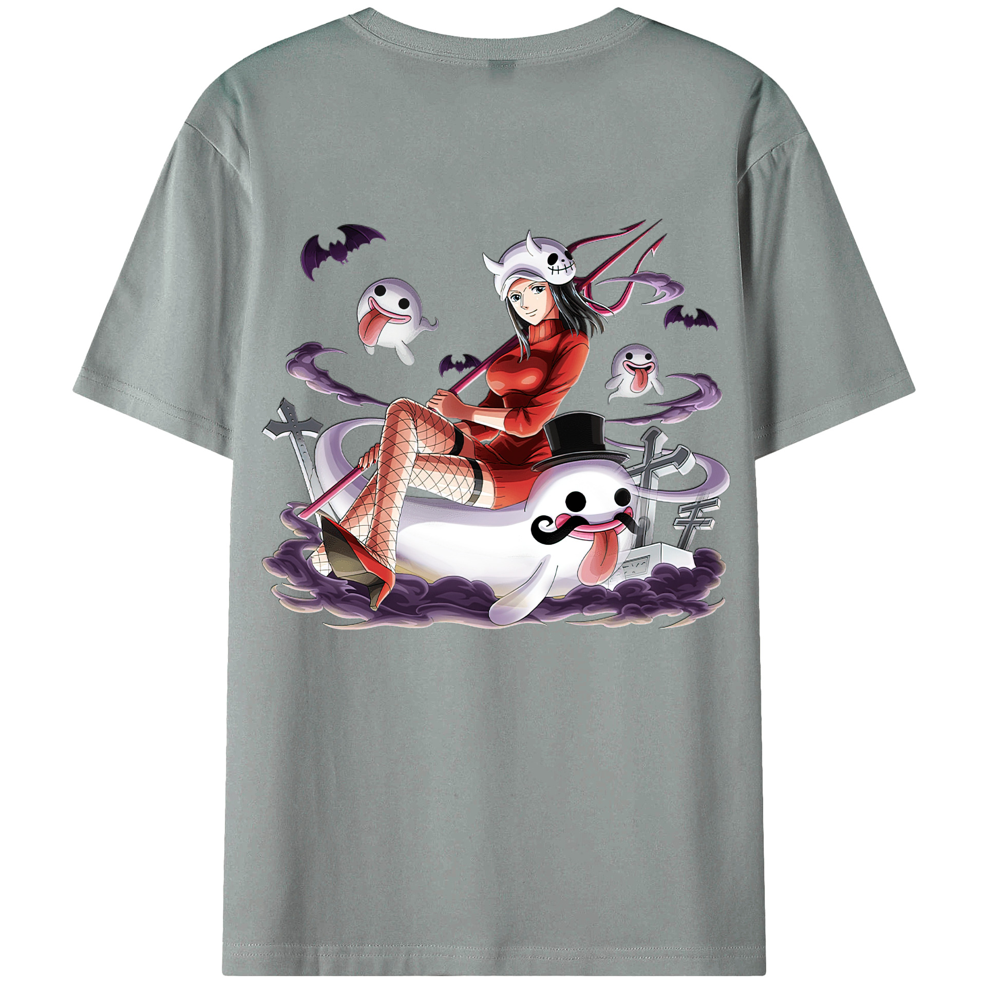 ワンピース ニコ・ロビン ONE PIECE Nico Robin 綿100％ メンズ半袖Tシャツ（バックプリント） 通気性